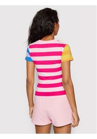 Karl Kani T-Shirt Small Signature Block Stripe 6130386 Różowy Slim Fit. Kolor: różowy. Materiał: bawełna #4