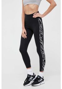 adidas Originals legginsy damskie kolor czarny wzorzyste. Stan: podwyższony. Kolor: czarny. Materiał: materiał, dzianina #1