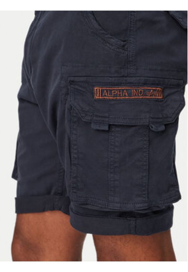 Alpha Industries Szorty materiałowe Crew 176203 Granatowy Regular Fit. Kolor: niebieski. Materiał: bawełna
