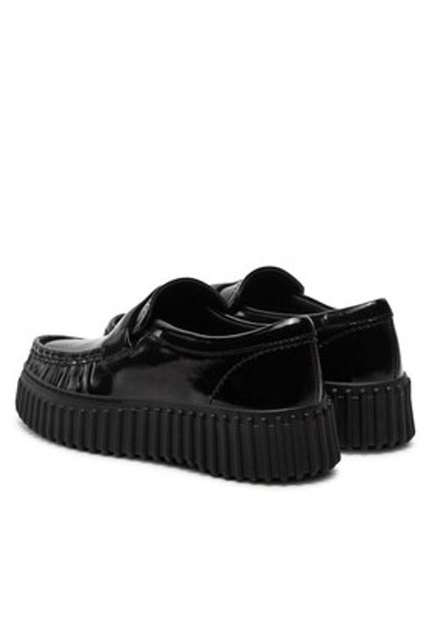 Clarks Półbuty Torhill Mocc 26179354 Czarny. Kolor: czarny. Materiał: lakier, skóra