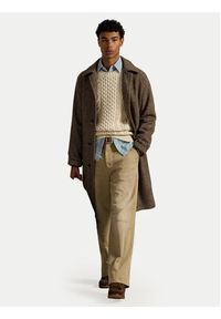 Polo Ralph Lauren Sweter 710917054003 Beżowy Regular Fit. Typ kołnierza: polo. Kolor: beżowy. Materiał: bawełna #4