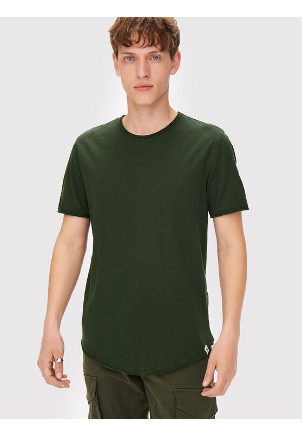 Only & Sons T-Shirt Benne 22017822 Zielony Regular Fit. Kolor: zielony. Materiał: bawełna
