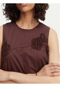 Marella Sukienka codzienna Barca 2613221302 Brązowy Regular Fit. Okazja: na co dzień. Kolor: brązowy. Materiał: bawełna. Typ sukienki: proste. Styl: casual #2