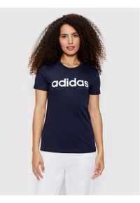 Adidas - adidas T-Shirt Loungewear Essentials Logo H07833 Granatowy Slim Fit. Kolor: niebieski. Materiał: bawełna