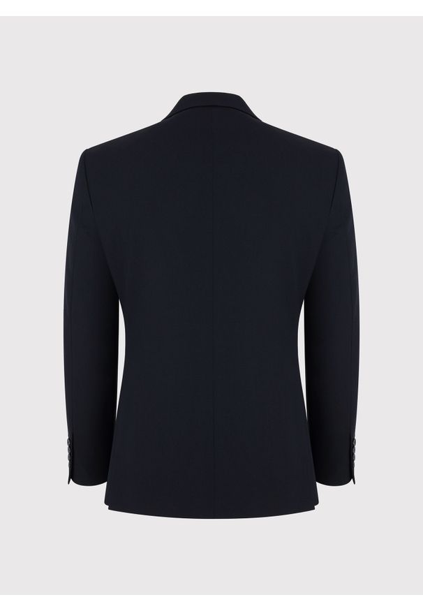 Pako Lorente - PAKO LORENTE - Gładki granatowy garnitur męski. Kolor: niebieski. Materiał: poliester, wiskoza, elastan. Wzór: gładki