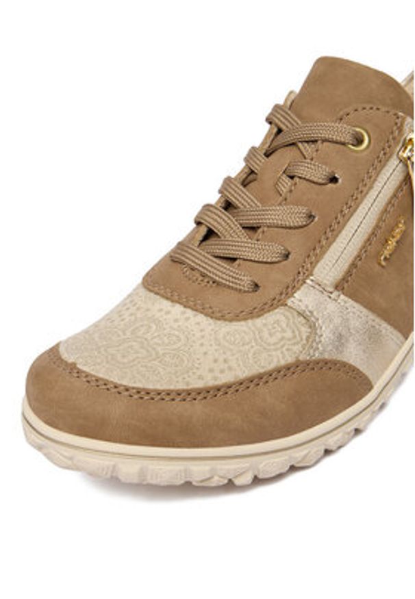 Rieker Sneakersy 59502-62 Beżowy. Kolor: beżowy. Materiał: materiał