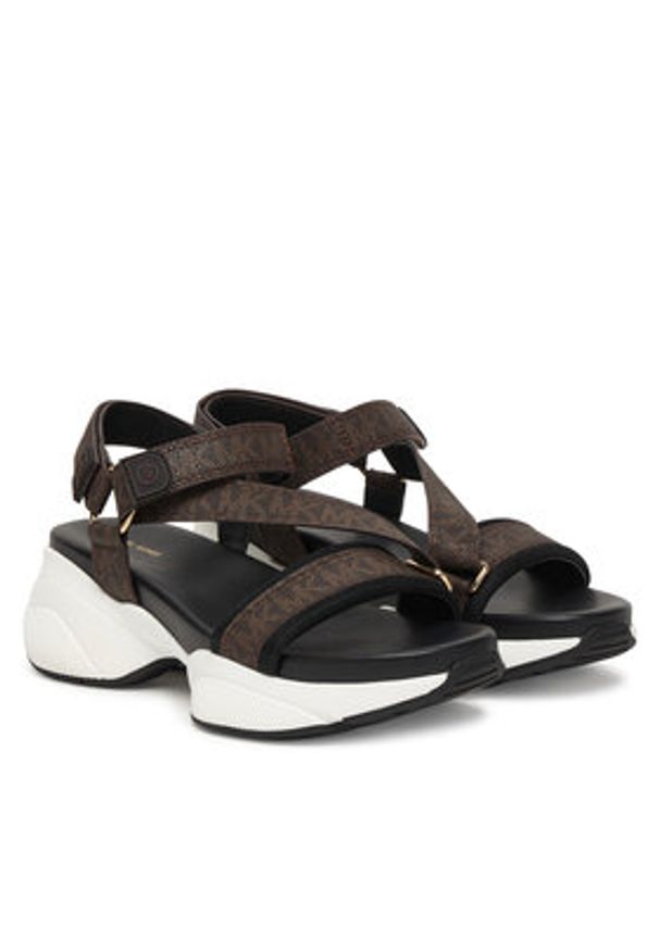 MICHAEL Michael Kors Sandały Bowie Sandal 43S6BWFA1B Brązowy. Kolor: brązowy. Materiał: skóra