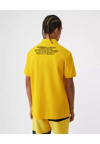 Burberry - BURBERRY - Żółta koszulka polo. Typ kołnierza: polo. Kolor: żółty. Wzór: nadruk. Styl: klasyczny #2