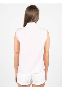 Pinko Koszula "Quotato" | 1G15WC 8427 | Quotato | Kobieta | Biały, Różowy. Okazja: na co dzień. Kolor: różowy, biały, wielokolorowy. Materiał: bawełna. Długość rękawa: bez rękawów. Wzór: paski, aplikacja. Styl: casual #3