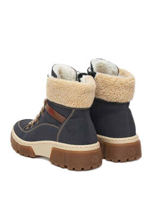 Rieker Trzewiki CEO-X8638-14 Granatowy. Kolor: niebieski. Materiał: materiał