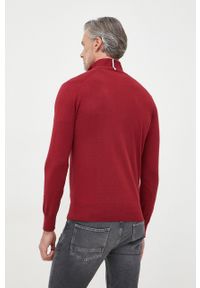 TOMMY HILFIGER - Tommy Hilfiger sweter męski kolor czerwony. Okazja: na co dzień. Kolor: czerwony. Styl: casual #4