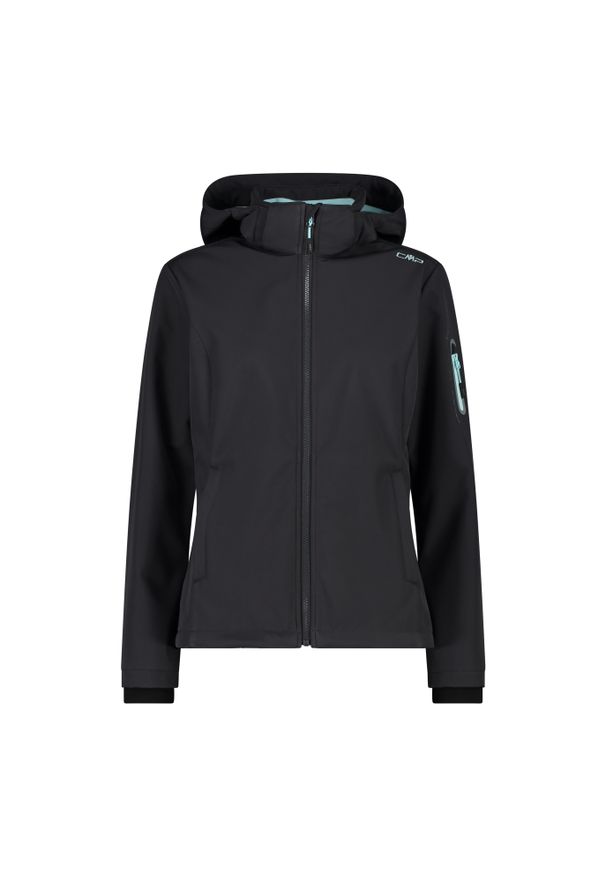 Kurtka damska turystyczna CMP 39A5006. Kolor: czarny. Materiał: softshell. Sport: turystyka piesza