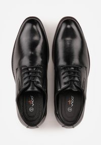 Born2be - Czarne Półbuty Wizytowe ze Skórzaną Wkładką i Geometryczną Wstawką Everis. Kolor: czarny. Materiał: skóra. Wzór: geometria. Styl: wizytowy #2