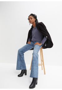 bonprix - Bawełniana bluzka z długim rękawem. Kolor: niebieski. Materiał: bawełna. Długość rękawa: długi rękaw. Długość: długie #3