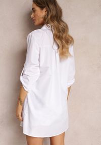 Renee - Biała Koszula z Kołnierzem i Rękawami na Guzik Spruha. Kolekcja: plus size. Kolor: biały. Długość rękawa: długi rękaw. Długość: długie #3