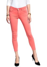 Wrangler - SPODNIE WRANGLER DAMSKIE SKINNY CROP CORAL W28MHL12B. Materiał: materiał