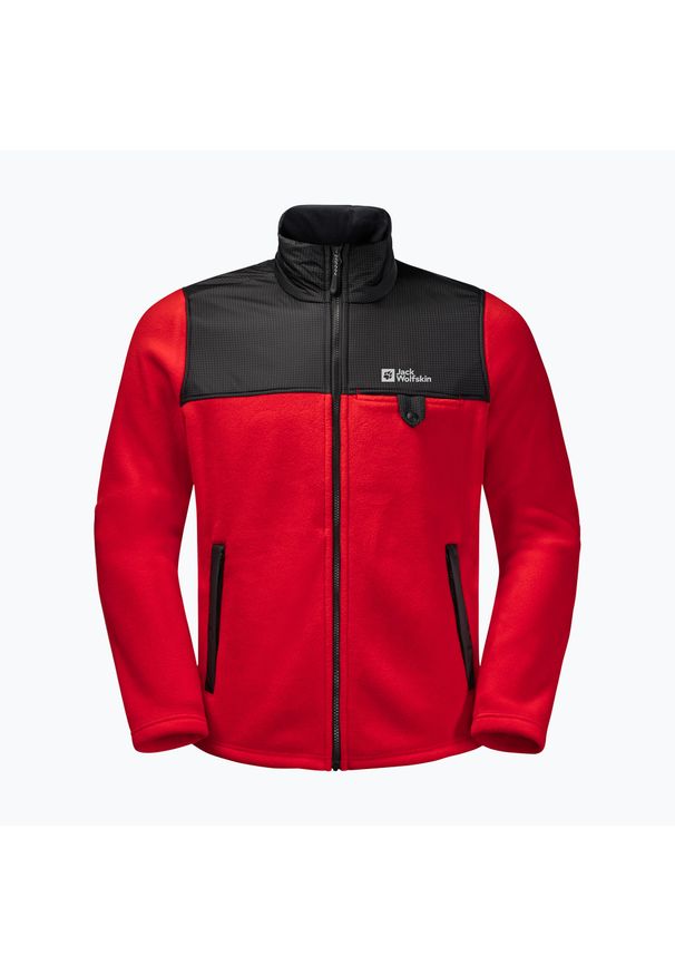 Bluza polarowa męska Jack Wolfskin Dna Grizzly. Kolor: czerwony. Materiał: polar