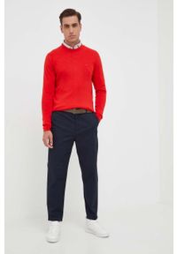 TOMMY HILFIGER - Tommy Hilfiger sweter z domieszką kaszmiru kolor czerwony lekki. Kolor: czerwony. Materiał: kaszmir. Styl: klasyczny #3