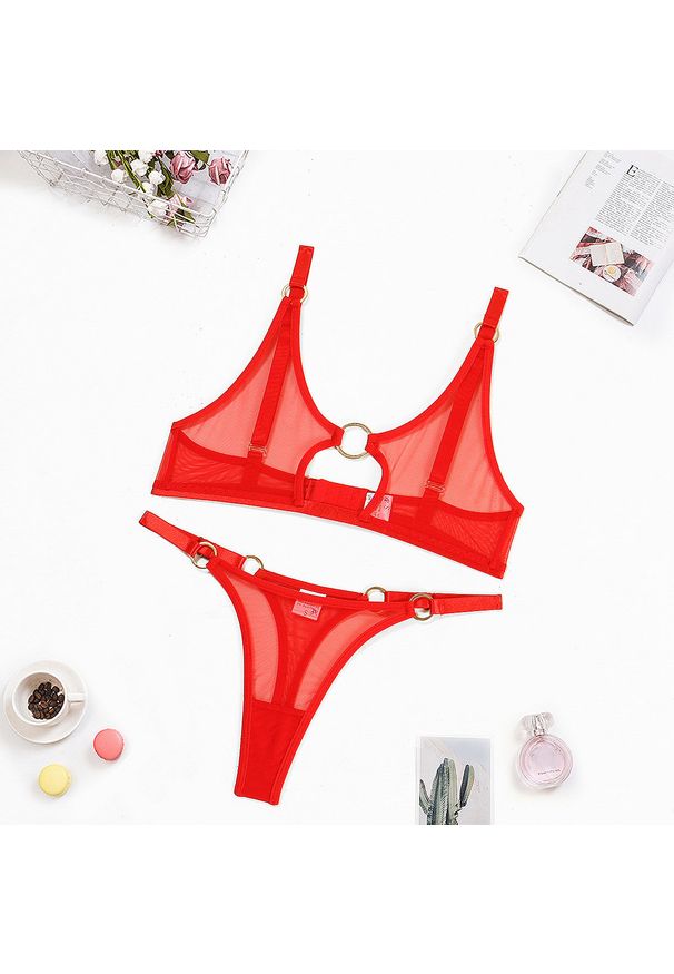 Intica - Bielizna z wycięciami z delikatnych materiałów Ardath. Kolor: czerwony. Materiał: materiał