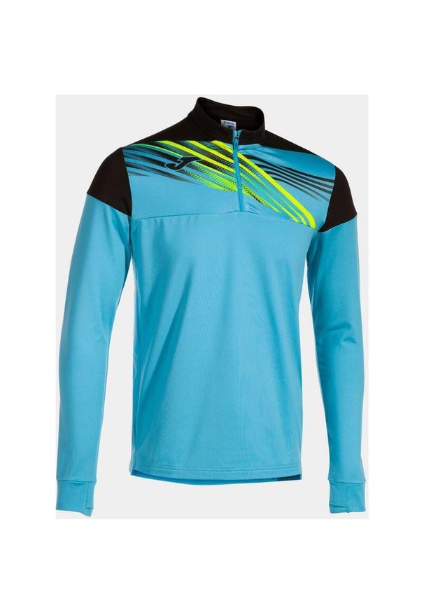 Bluza Joma Elite Ix turkusowo-czarna XL męska. Kolor: niebieski, czarny, wielokolorowy. Materiał: materiał. Sport: bieganie