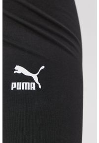 Puma szorty 530234 damskie kolor czarny z nadrukiem high waist 530234-01. Stan: podwyższony. Kolor: czarny. Wzór: nadruk #2