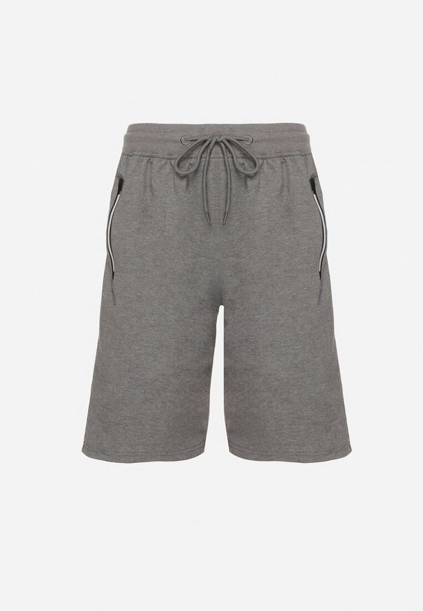 Born2be - Ciemnoszare Klasyczne Dresowe Szorty z Bawełną Liraneve. Okazja: na co dzień, na spacer. Kolor: szary. Materiał: bawełna, dresówka. Styl: klasyczny