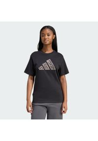 Adidas - Koszulka Animal Graphic. Kolor: czarny. Długość rękawa: krótki rękaw. Długość: krótkie. Wzór: nadruk. Sport: fitness #1