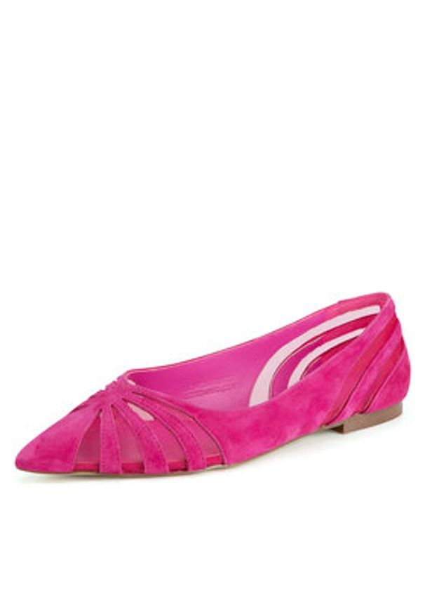 Eva Minge Baleriny LUCY-V1166-08-1 Różowy. Kolor: różowy. Materiał: zamsz, skóra