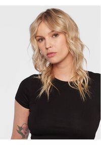 Gina Tricot T-Shirt Basic 17957 Czarny Slim Fit. Kolor: czarny. Materiał: bawełna #5