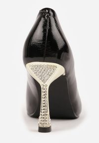 Renee - Czarne Szpilki Lakierowane Vices ze Skórzaną Wkładką i Cyrkoniami Avadvire. Kolor: czarny. Materiał: skóra, lakier. Obcas: na szpilce. Styl: klasyczny #7