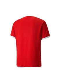 Puma - Męska Koszulka TeamLIGA. Kolor: czerwony. Sport: turystyka piesza