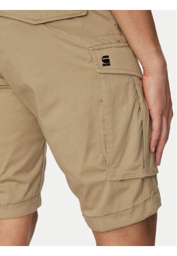 G-Star RAW - G-Star Raw Szorty materiałowe Rovic Zip D26214-5126 6059 Khaki Relaxed Fit. Kolor: brązowy. Materiał: bawełna