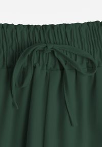 Born2be - Ciemnozielone Szerokie Spodnie z Wysokim Stanem Wiskozą i Gumką w Pasie Criseldas. Okazja: do pracy, na co dzień, na spotkanie biznesowe. Stan: podwyższony. Kolor: zielony. Materiał: wiskoza. Długość: długie. Styl: elegancki, biznesowy, casual #3