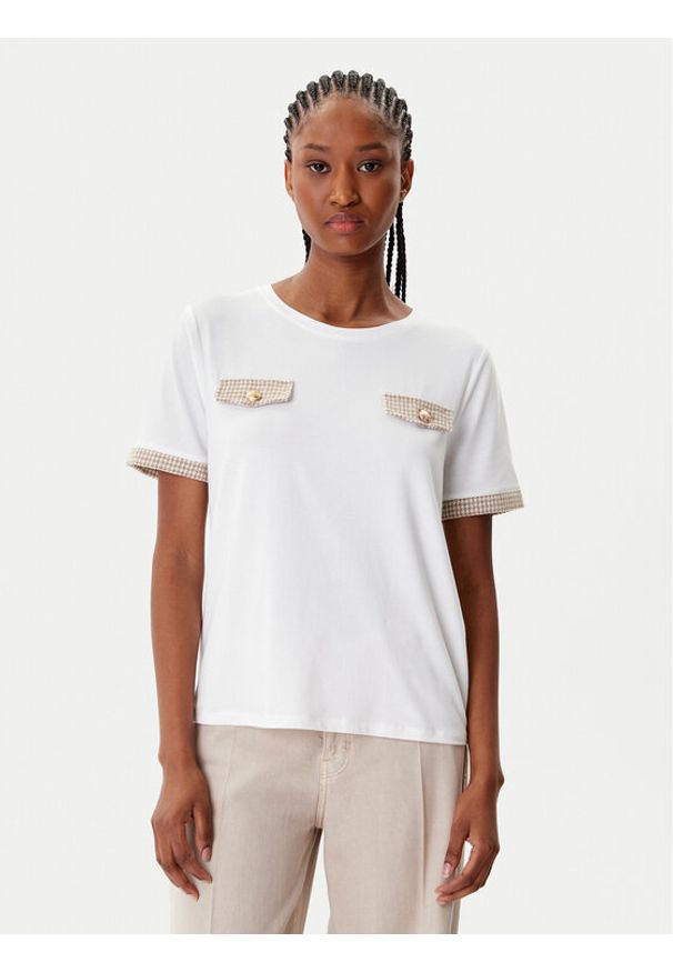 Morgan T-Shirt 252-DAEL Biały Regular Fit. Kolor: biały. Materiał: syntetyk