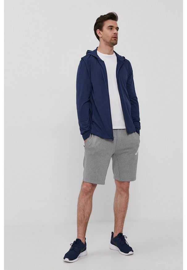 Nike Bluza męska kolor granatowy z kapturem gładka. Okazja: na co dzień. Typ kołnierza: kaptur. Kolor: niebieski. Wzór: gładki. Styl: casual