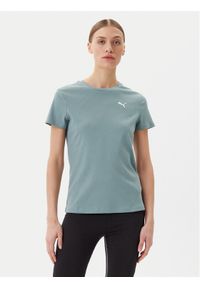 Puma T-Shirt Ess Elevated 685021 Zielony Slim Fit. Kolor: zielony. Materiał: bawełna