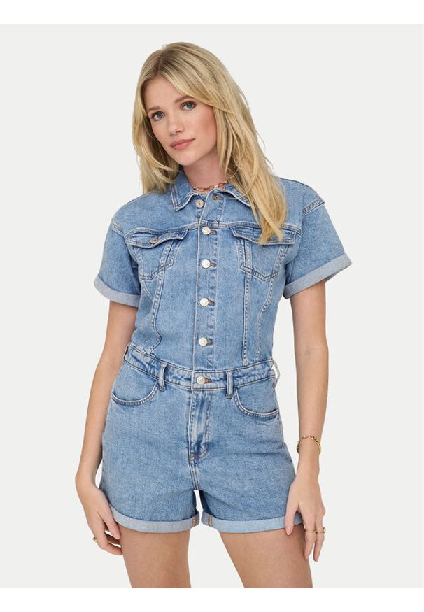 only - ONLY Kombinezon Castel 15344704 Niebieski Regular Fit. Kolor: niebieski. Materiał: bawełna, jeans