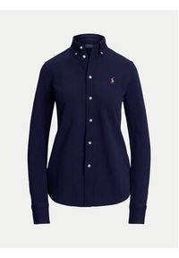 Polo Ralph Lauren Koszula 211924258016 Granatowy Slim Fit. Typ kołnierza: polo. Kolor: niebieski. Materiał: bawełna