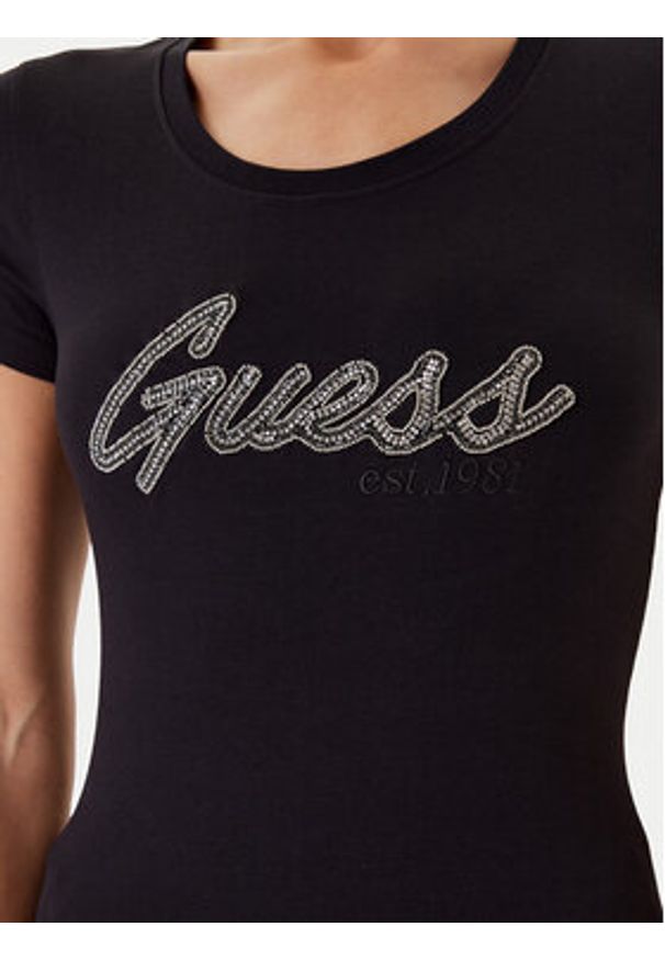 Guess T-Shirt W5YI16 J1314 Czarny Regular Fit. Kolor: czarny. Materiał: bawełna