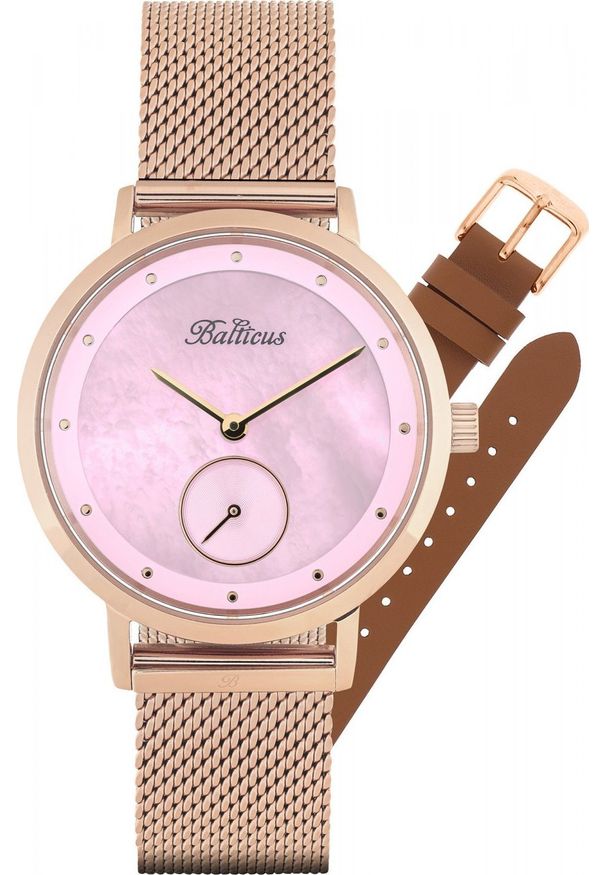BALTICUS - Zegarek Balticus Zegarek damski Balticus BLT-BALNSRP różowe złoto. Kolor: złoty, wielokolorowy, różowy
