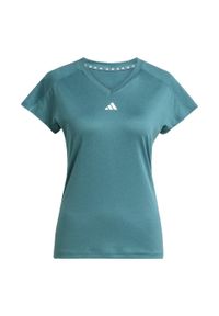 Adidas - Koszulka AEROREADY Train Essentials Minimal Branding V-Neck. Typ kołnierza: dekolt w serek. Kolor: biały, wielokolorowy, niebieski. Materiał: materiał