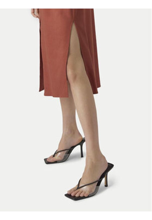 Vero Moda Sukienka koszulowa Mymilo 10282532 Czerwony Regular Fit. Kolor: czerwony. Materiał: len. Typ sukienki: koszulowe