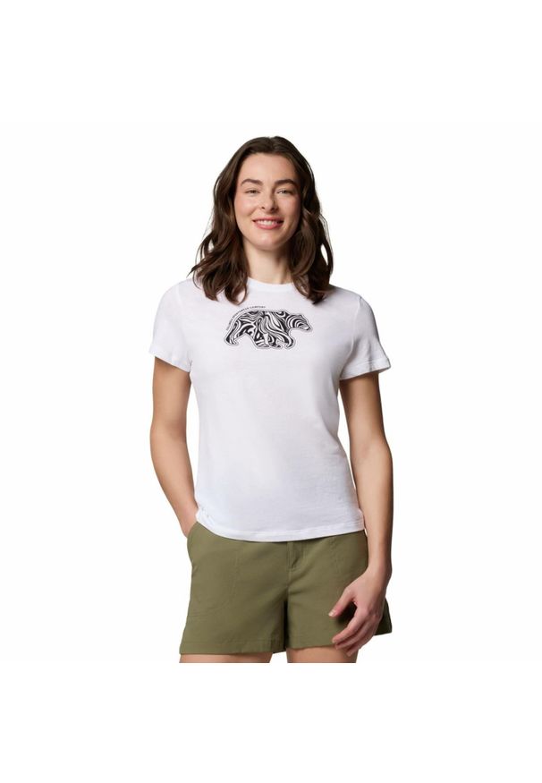 columbia - Koszulka techniczna damska Columbia Ruby Springs Graphic Fit Short Sleeve. Kolor: biały. Wzór: nadruk