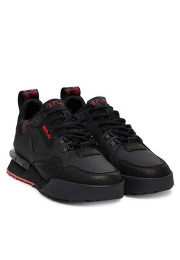 Replay - REPLAY Sneakersy GMS1P.000.C0065L Czarny. Kolor: czarny. Materiał: skóra