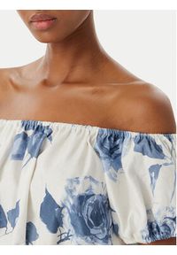 Guess Bluzka W6GHA1 W2447 Biały Regular Fit. Kolor: biały. Materiał: len #2