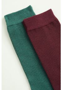 Mango Man - Skarpety ESTRU (2-pack). Kolor: zielony. Materiał: bawełna, materiał, poliamid, elastan, poliester. Wzór: gładki #2
