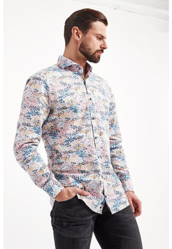 KOSZULA PAJOS JOOP!. Okazja: na co dzień. Materiał: bawełna. Wzór: kwiaty, kolorowy. Styl: elegancki, casual