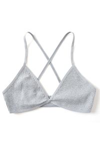 Intica - Prążkowany biustonosz bezszwowy na co dzień Jonelle. Kolor: szary. Materiał: prążkowany #1