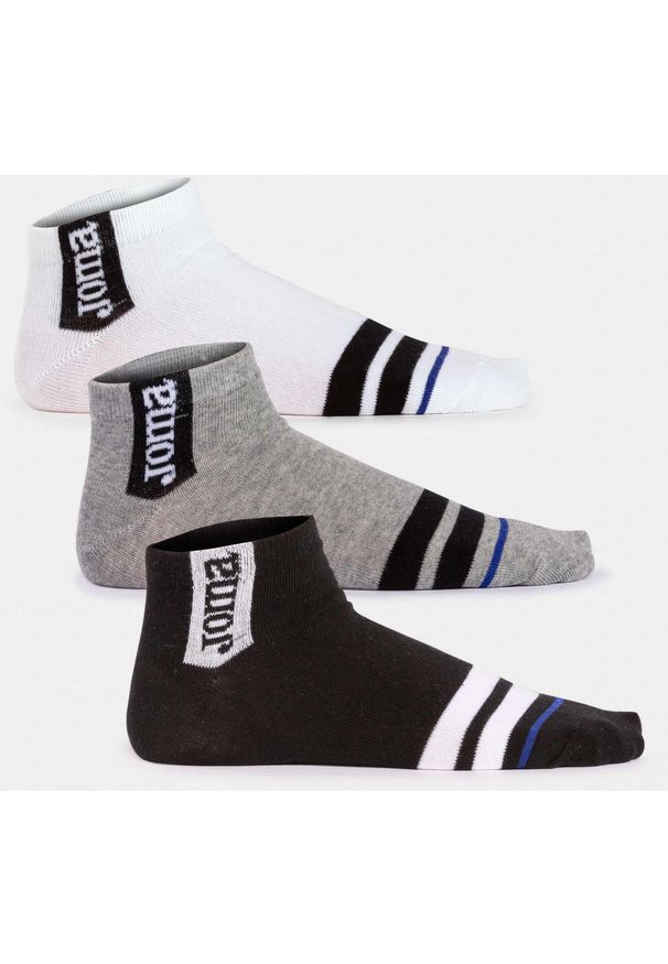 Joma Beta 3-pack skarpet unisex biały melanż/szary/czarny 43-46. Kolor: szary, wielokolorowy, czarny. Wzór: melanż