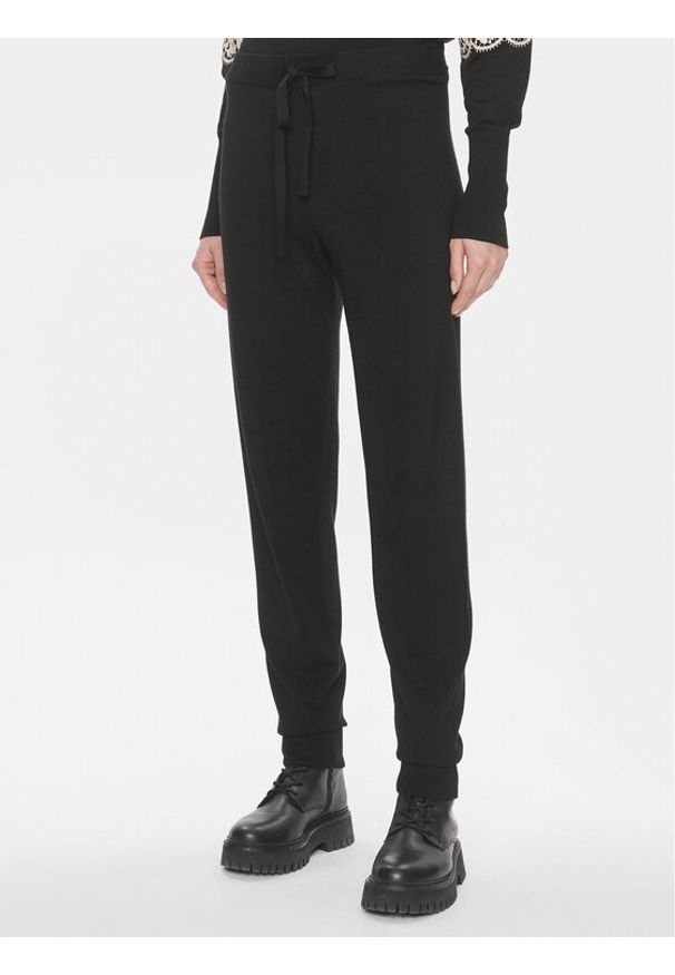 Liu Jo Spodnie dresowe 5F3089 MS49I Czarny Regular Fit. Kolor: czarny. Materiał: wiskoza